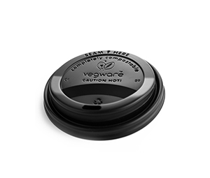 #VLID89SB Vegware 89-Series CPLA hot cup lid, black